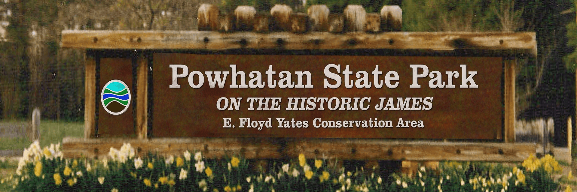image of a welcome sign reading powhatan state park in powhatan virginia